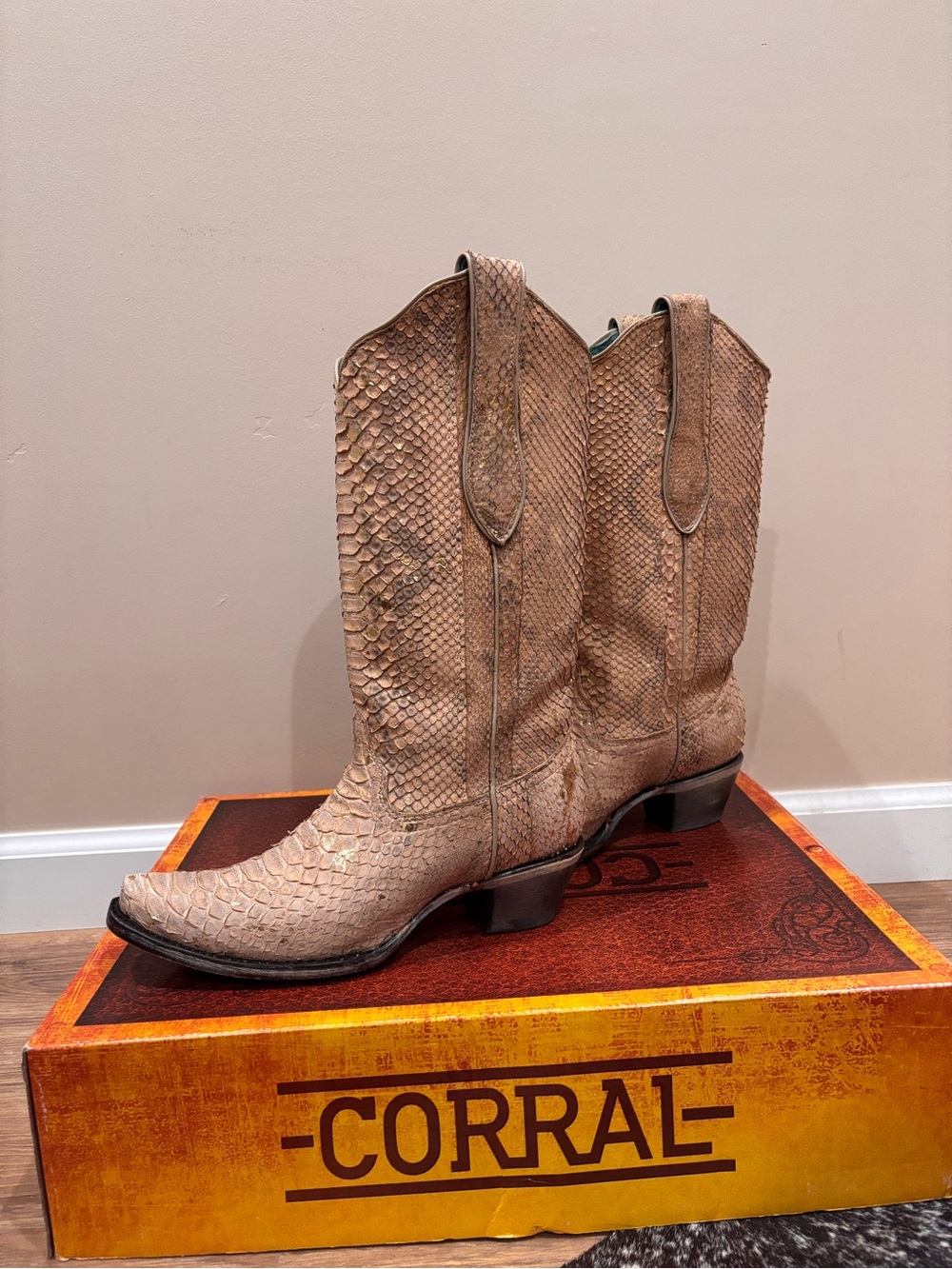 Corral Nude Full Python Boots